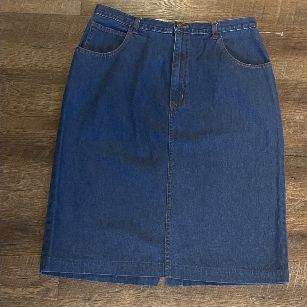 Elegant Blue Denim Pencil Skirt